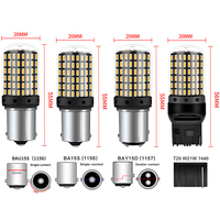 Ampoules LED Canbus pour feux de signalisation de voiture 12 LED 1156 PY21W BAU 15S BA 15S 1157 P21/BAY15D T20 7440/W21W 144SMD