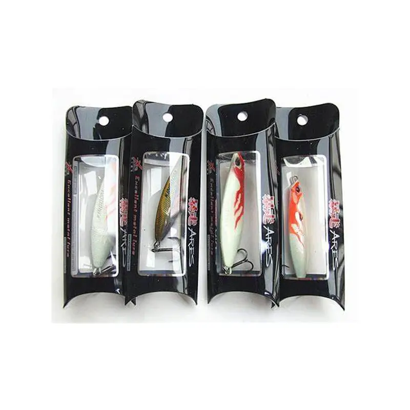Custom logo transparent PVC packing boxes Retail folding plastic PET fishing lure packaging box