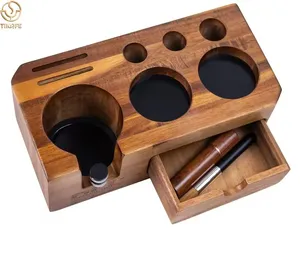 Soporte organizador de cajón rectangular clásico de madera de 51 mm para tamper de café multifunción, soporte para portafiltro de <span class=keywords><strong>molinillo</strong></span> 3/5 y estante de almacenamiento - Product Image 2