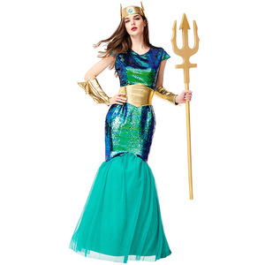 Disfraz de Neptuno de Poliéster para Adultos Unisex, Tallas M-XL, Disfraz de Halloween, Antigua <span class=keywords><strong>Roma</strong></span>, Faraón Griego, Uniforme para Juego de Rol, Navidad - Product Image 3