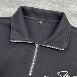 QIANSHI cotone pesante Streetwear da <span class=keywords><strong>uomo</strong></span> felpe squadrate <span class=keywords><strong>mezza</strong></span> cerniera felpe personalizzate con collo finto quarto <span class=keywords><strong>Zip</strong></span> oversize <span class=keywords><strong>felpa</strong></span> da <span class=keywords><strong>uomo</strong></span> - Product Image 4