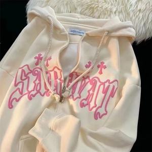 Sudaderas con Capucha Estampadas con Letras Estilo Harajuku para Mujer y Hombre, Sudaderas Holgadas de Manga Larga Estilo Retro Americano, Chaquetas con Capucha y Cremallera Y2K - Product Image 5
