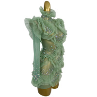 Robe moulante de soirée Rococo Européen avec strass et volants pour anniversaire, banquet, dîner, tenue de club pour femme, mini-robe de fête