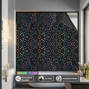 Adhesivo de <span class=keywords><strong>vinilo</strong></span> decorativo moderno para ventana, Protección de Privacidad, película esmerilada teñida, resistente al agua, Diamante Negro de vidrio - Product Image 5