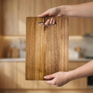 Exclusivité transfrontalière, Planche à découper en teck pour la maison, Spéciale pour les steaks et les aliments cuits, Planche à découper en bois - Product Image 3