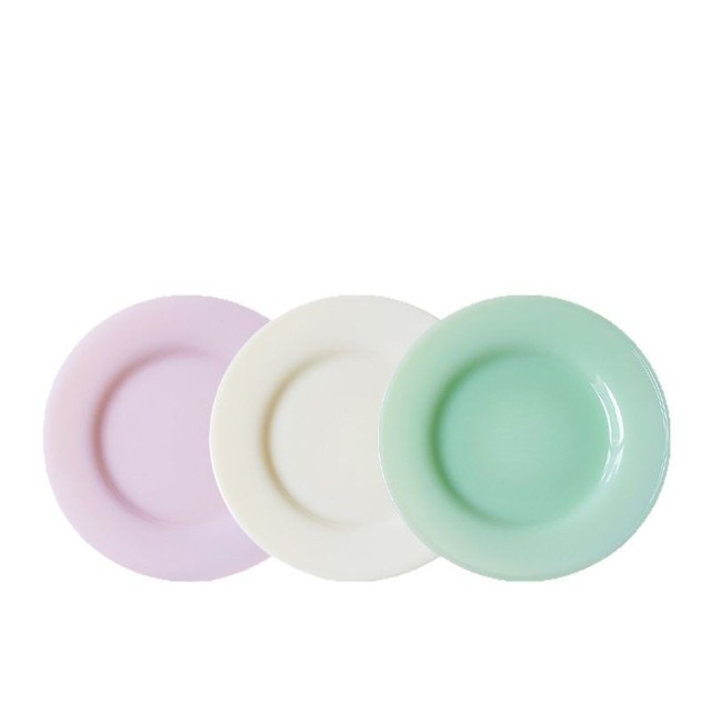 Green Pink Purple White Jade Opal Glass Plate Dinner Plate Milk Glass Plates for Wedding