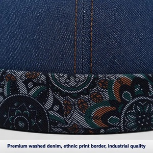 Casquette Docker sans <span class=keywords><strong>bord</strong></span> en coton délavé et denim, motif vintage, personnalisable avec logo OEM/ODM, style streetwear, livraison rapide à partir d'un MOQ bas. - Product Image 2