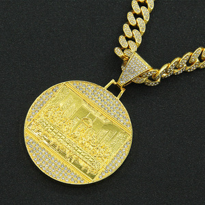 Collares con Colgante Geométrico de Aleación Chapada en Oro y Plata Estilo Hiphop, Collar Personalizado para Hombre, Joyería de Moda - Product Image 1