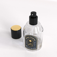 Flacon de parfum transparent rond vide personnalisé, 30 ml, 50 ml, 100 ml, flacon de parfum en verre de luxe avec emballage en boîte