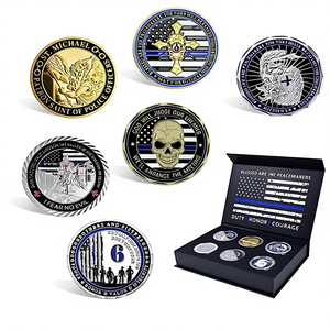 Double Sided Gold &amp; Silver Metal Commemorative Coin Pattern God Will <strong>Judge</strong> Our Enemies Design UV Printing Engraving <strong>Badge</strong> - Product Image 1