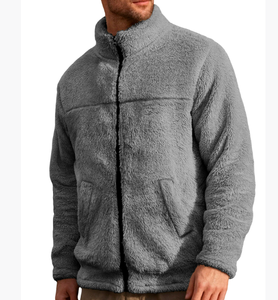 Veste décontractée en polaire arctique à col montant, avec fermeture éclair, pour couple, coupe ample et douce - Product Image 6