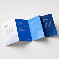 Brochure pliée en 4 volets en papier fantaisie pour impression offset, dépliant, prospectus, format personnalisé, estampage à chaud doré, affiche A4/A5