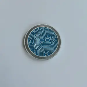 Souvenir China Manufacturer Personalized Logo Zinc Alloy Gold Or 2 Tone Plating Souvenir 2D 3D Custom Coins With Transparent