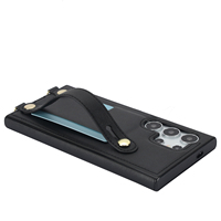 Bracelet porte-carte en cuir étui de téléphone portable pour Samsung Galaxy S20FE S21 S22 S23 S24 S25 bord housse de téléphone avec lanière