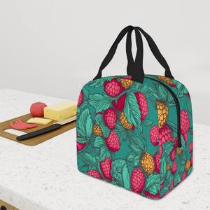 Bolsa de almuerzo con aislamiento de imagen personalizada, bolsa térmica portátil ecológica, cierre de cremallera, poliéster PU duradero para picnics, uso al aire libre, forro de PEVA - Product Image 5