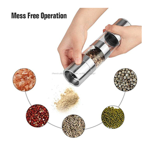 <span class=keywords><strong>Amazon</strong></span> fournitures usine En Acier Inoxydable double moulin à sel, moulin à sel manuel, Sel et Poivre De Meulage - Product Image 4