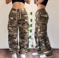 Pantalon cargo personnalisé pour femme, coupe ample et oversize, vierge, avec cordon de serrage, taille haute