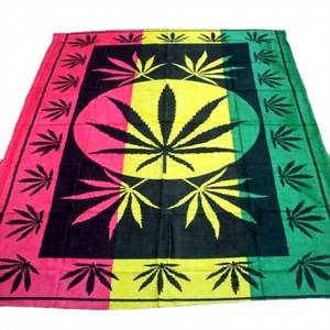 Nouvelle tapisserie murale en coton tissé imprimé multicolore motif feuille Rasta, lavable, vente en gros Inde - Product Image 1
