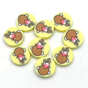 Rebanadas de arcilla polimérica de animales de dibujos animados suaves, accesorios para el cabello DIY y pinzas para el cabello para niños, Serie de Vista trasera de estilo amoroso - Product Image 5