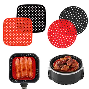 Dapat Digunakan Kembali Kustom Air Fryer Liners Aksesori Dapur Dapat Digunakan Kembali Baking Mat Non Lengket Air Fryer Silikon Mat