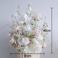 Composition florale artificielle en soie blanche pour allée de mariage, rangée de fleurs pour toile de fond, jacinthe, orchidée, gypsophile, décoration événementielle