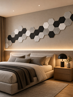 Panneaux acoustiques hexagonaux autocollants modernes en polyester insonorisant pour studio d'enregistrement et bureau