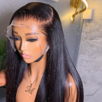 13x6 wig rambut Vietnam mentah lurus wig depan renda transparan Full HD tanpa lem wig rambut India Remy lurus tulang