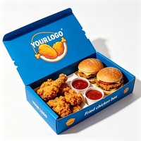 Emballages alimentaires biodégradables à emporter, boîtes à hamburgers, contenants personnalisés pour frites, contenants pour poulet frit, boîtes à sandwichs
