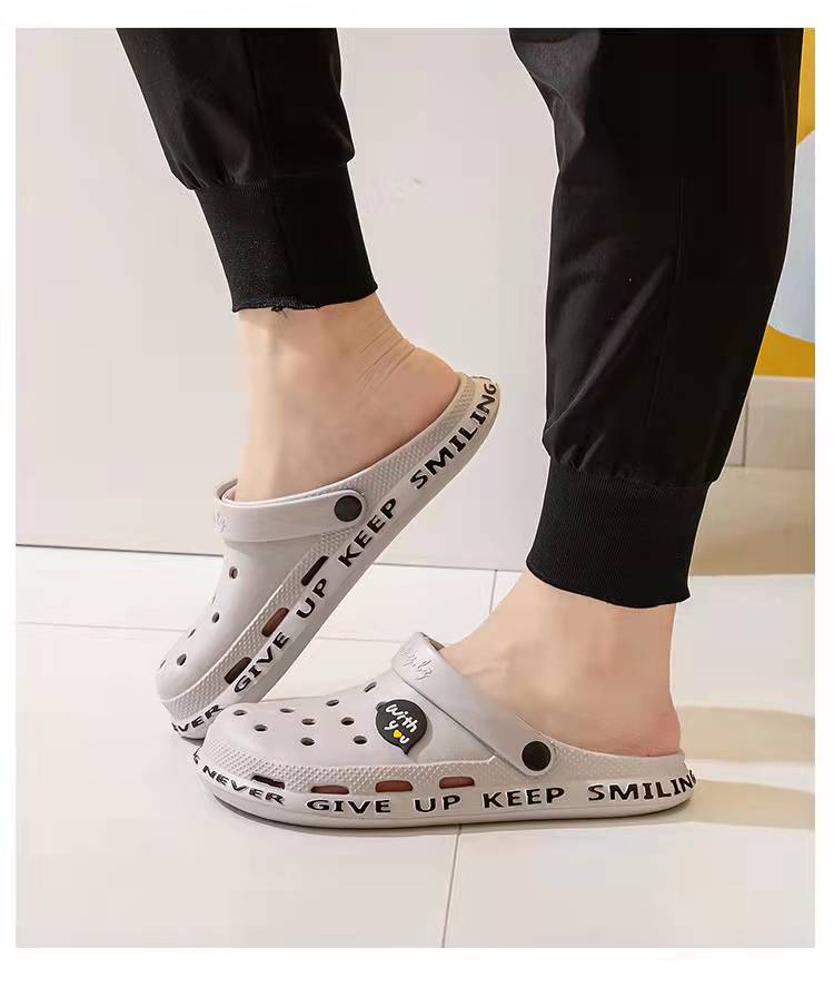 Summer Beach Flip Flop heart printed EVA Upper Slippers Sandals Unisex Clogs Hole shoes