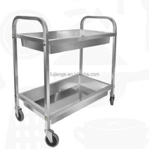 عربة تجارية 3 طبقات من الفولاذ المقاوم للصدأ عربة عتيقة التصميم عربة قابلة للطي كهربائية الصنع - Product Image 1