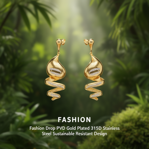 Pendientes de Moda con Baño de Oro PVD, Acero Inoxidable 316L, Diseño Sostenible y Resistente - Product Image 3