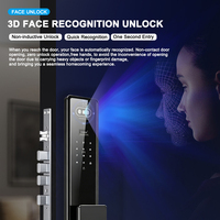 Caméra de surveillance vidéo active en aluminium aéronautique CNC avec reconnaissance faciale 3D et veineuse palmaire, serrure de porte intelligente avec Tuya