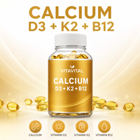 Gélules de calcium, vitamine D3, K2 et B12, ingrédients naturels, adaptées aux adultes, soutien immunitaire osseux, multivitamines adaptées aux femmes enceintes