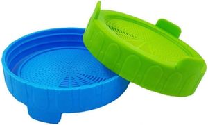 Tapa de plástico gris, verde y azul sin BPA para tarros Mason de boca ancha - Product Image 3