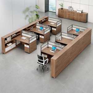 Modern Convertible Modular Grey <b>Wooden</b> <b>Office</b> Furniture Design White Staff <b>Desks</b> - Product Image 5