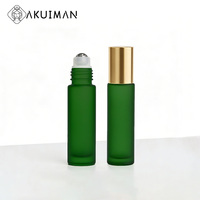 5ml 10ml Kundenspezifische Farbige Mattgrüne Rollerflasche mit Goldkappe