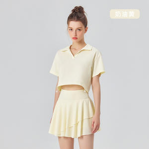 Sommer UPF 50 Damen rock und Top Set Polo Kragen Cooles Gefühl mit Seiten taschen Rock Golf Tennis Wear 2-teiliges Tennis rock Set - Product Image 4