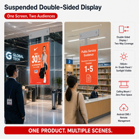 Pantalla de Ventana Ultrafina de Doble Cara, Android CMS, Cartel Digital WiFi, Pantalla LCD de Pared, Tablero de Visualización Publicitaria OEM