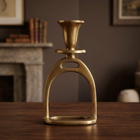 Porte-bougie d'équitation de luxe en laiton antique, inspiré de la mors de cheval, pour décoration de table, maison, bureau, hôtel