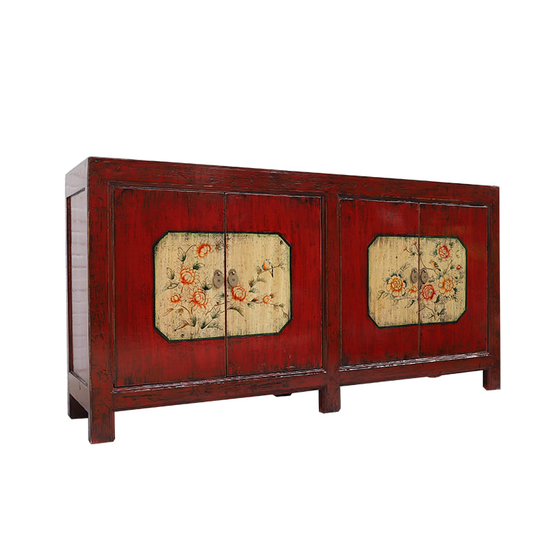 Chinese Antique furniture solid wood hand painted sideboard cabinet