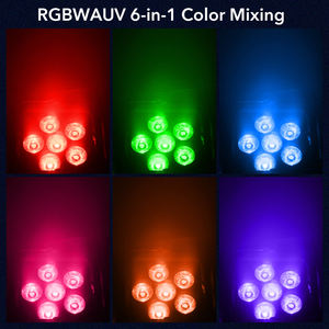 10 قطع من أضواء LED العلوية 6*18 واط RGBWAUV 6 في 1 تعمل بالبطارية لاسلكياً مع حقيبة شحن للحفلات والأعراس - Product Image 4