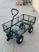 Chariot de jardin robuste en fonte, pliable, pneumatique 3.50-4, à quatre roues, plateforme grillagée, pour outils, OEM, charge 250 kg