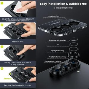 Protector de Lente de Cámara Individual de Metal para <span class=keywords><strong>Samsung</strong></span> Galaxy S25 S24 S26 S23 S22 Ultra <span class=keywords><strong>Z</strong></span> <span class=keywords><strong>Flip</strong></span> FOLD 7 6 4 5 <span class=keywords><strong>3</strong></span>, <span class=keywords><strong>Cristal</strong></span> <span class=keywords><strong>Templado</strong></span> - Product Image 4