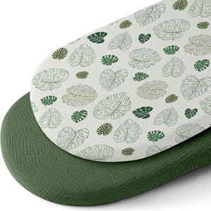 Fundas de colchón de cuna de algodón orgánico al por mayor para recién nacidos, sábanas ajustables unisex para moisés de bebé - Product Image 2