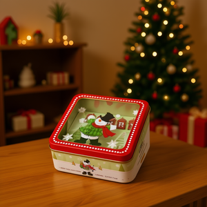 Homeera Christmas Storage Box Iron Square Decorative Ornaments For Holiday Decoration - Product Image 2