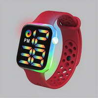 Jam Tangan Digital LED Plastik Baru Grosir, Jam Tangan Sport Elektronik Fashion untuk Pelajar dan Pasangan, Jam Tangan Keren Warna-warni Pelangi
