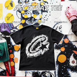 T-shirt Alcatraz à manches courtes pour homme et femme, style streetwear, haut d'été coupe ample, tissu jersey 220g, 100% coton numérique - Product Image 2