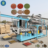 Chaîne de production entièrement automatique de machines extrudeuses pour la fabrication d'aliments pour poissons en granulés coulants et flottants