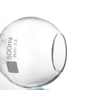 בקבוק רותח עגול שטוח תחתון עם מפרט שלם מעבדה עם מפרט שלם מעבדה זכוכית בורוסיליקט - Product Image 2