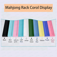 Supports de tuiles de Mahjong américains de luxe avec design à poussoirs, pour 4 joueurs, en bois coloré, ensemble de supports pour cartes de Mahjong, support de Mahjong américain